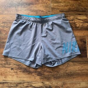 Nike Teal and Gray Dri-FIT Shorts size large 5 in inseam
